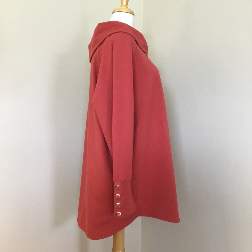 Soft Surroundings “Valerie” Cowl Neck Coral Size 1X - Picture 3 of 9